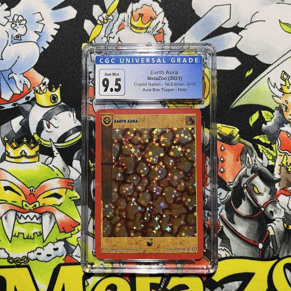 Metazoo Earth Aura Box Topper Gem Mint CGC 9.5 Full Holo Cryptid Nation 1st Ed